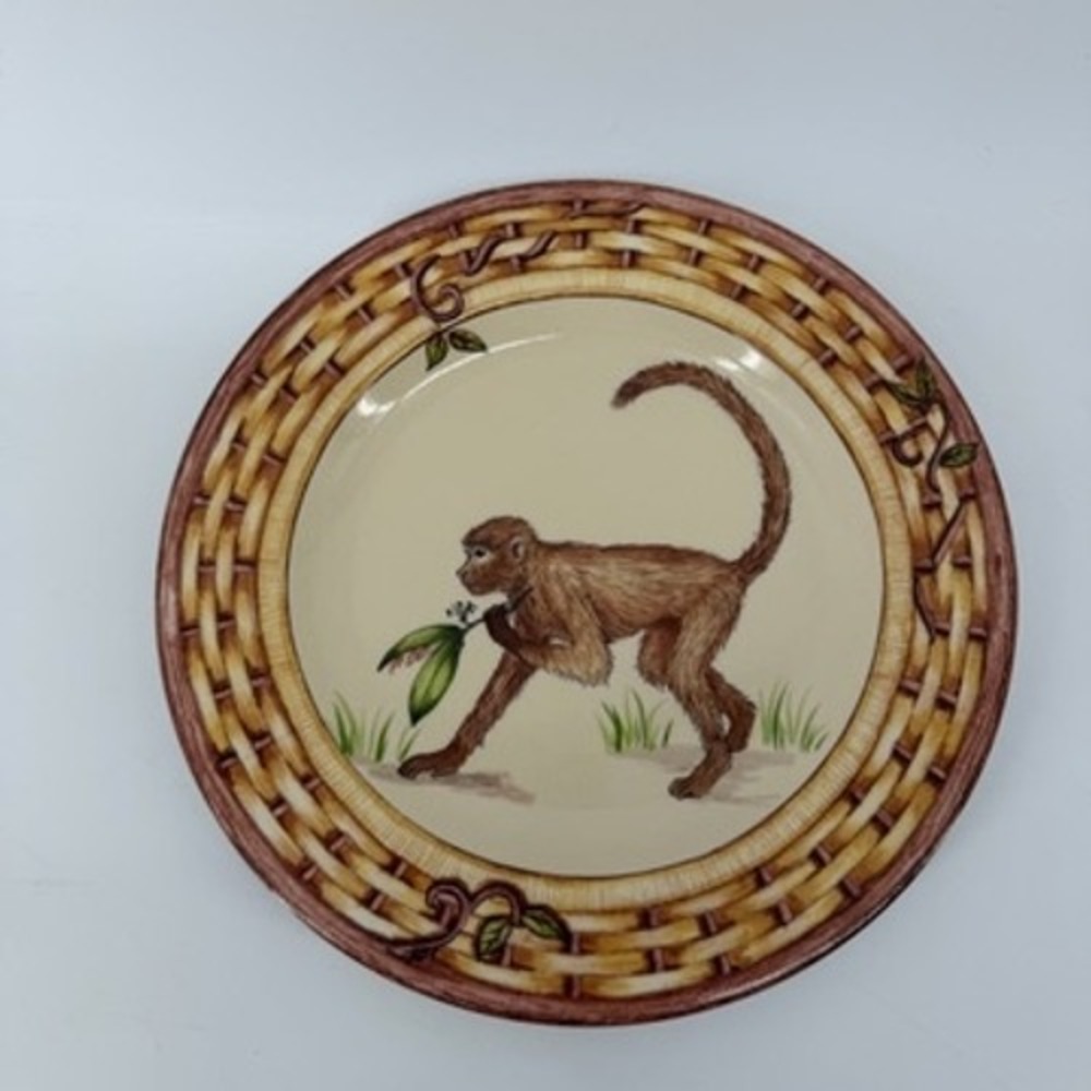American Atelier at Home Monkey 5029 Porcelain Salad Plate Basket Weave 8 inch